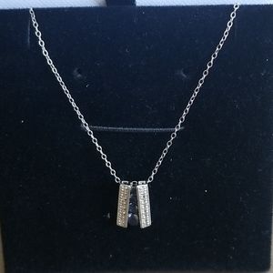 Silver and sapphire necklace